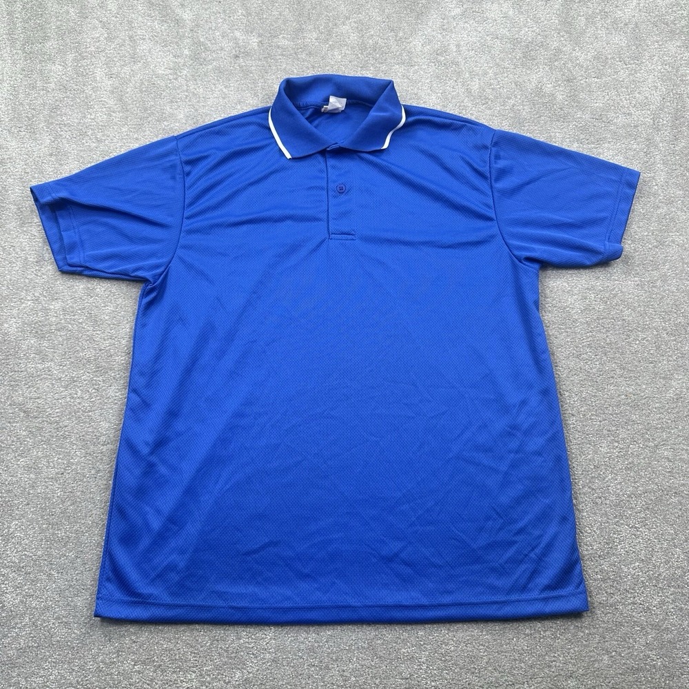 A4 Men's Coach Polo Shirt Size Large Royal Blue Blank Printable 2 Pack